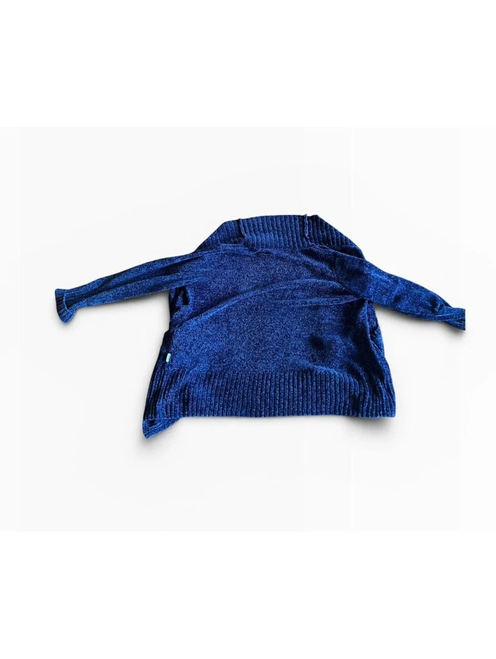 Orvis Chenille Sweater Med Navy Blue Crewneck Soft Knit (Fits M/L) Cozy Ribbed